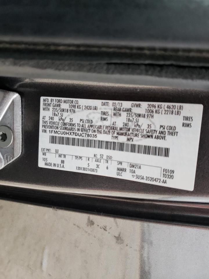 Photo 10 from auction – 2013 FORD ESCAPE SEL with VIN 1FMCU0HX7DUC78035