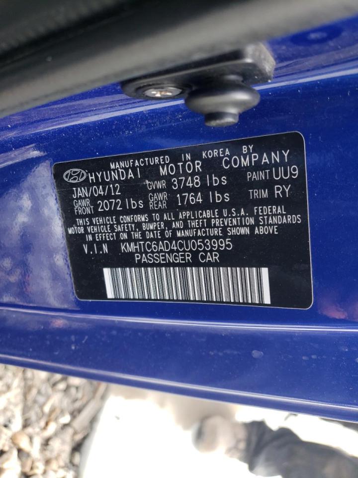 Photo 10 from auction – 2012 HYUNDAI VELOSTER with VIN KMHTC6AD4CU053995