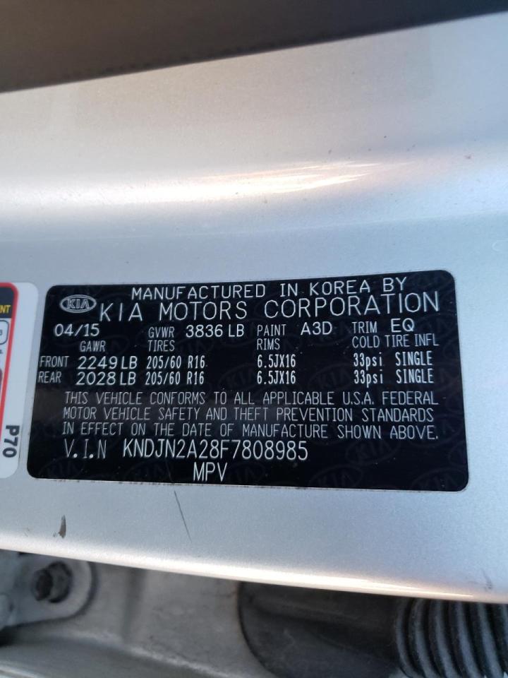 Photo 10 from auction – 2015 KIA SOUL with VIN KNDJN2A28F7808985