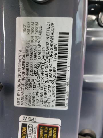 Photo 10 from auction – 2022 HONDA CR-V EX with VIN 5J6RT6H59NL005666