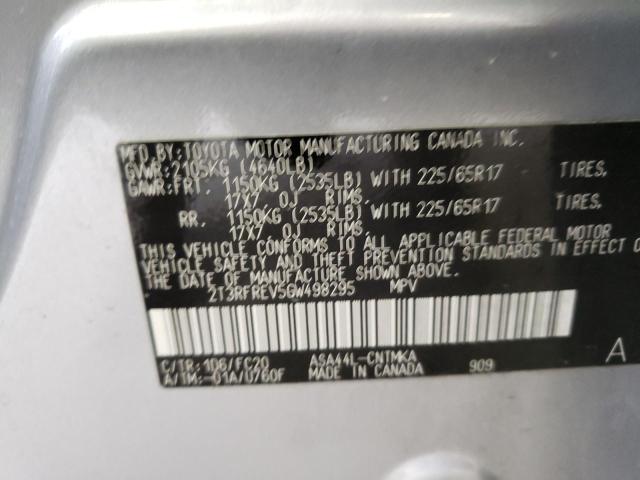 Photo 10 from auction – 2016 TOYOTA RAV4 XLE with VIN 2T3RFREV5GW498295