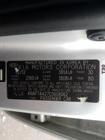 Photo 10 from auction – 2012 KIA FORTE LX with VIN KNAFT4A27C5608062