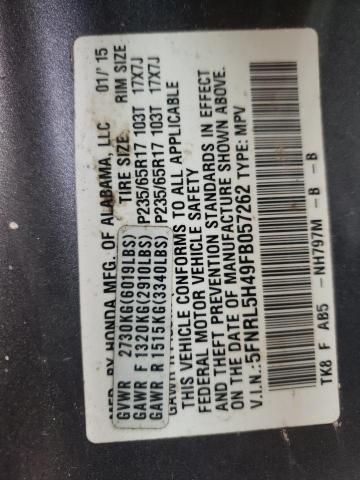 Photo 10 from auction – 2015 HONDA ODYSSEY EX with VIN 5FNRL5H49FB057262