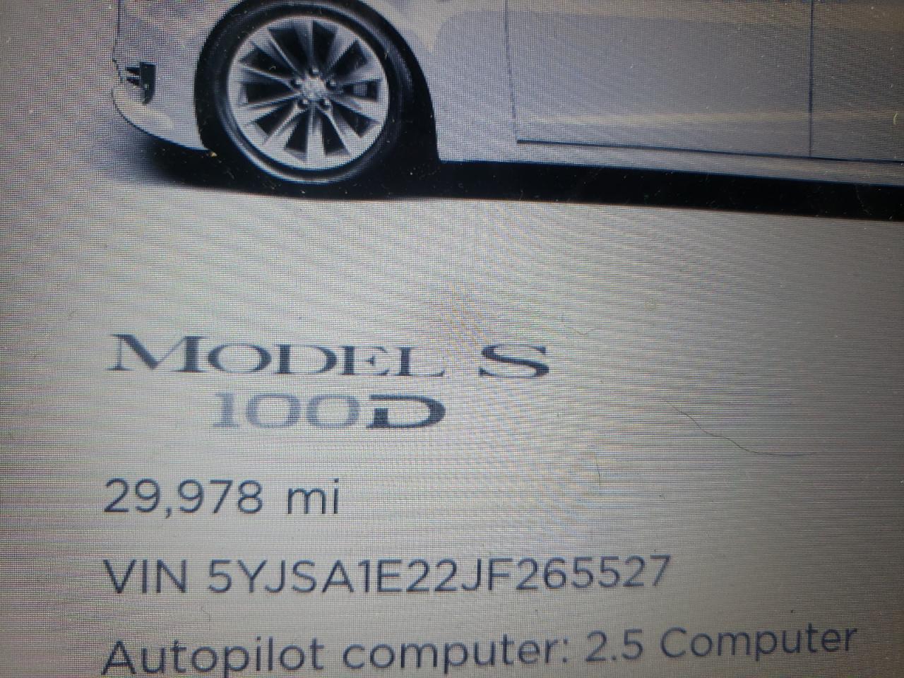 Photo 8 from auction – 2018 TESLA MODEL S with VIN 5YJSA1E22JF265527