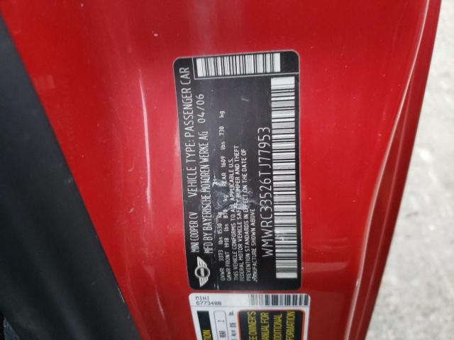 Photo 10 from auction – 2006 MINI COOPER with VIN WMWRC33526TJ77953