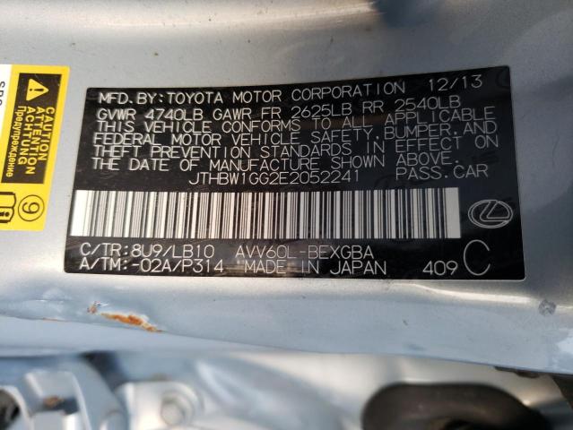 Photo 10 from auction – 2014 LEXUS ES 300H with VIN JTHBW1GG2E2052241