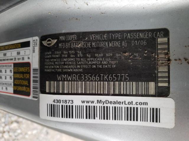 Photo 10 from auction – 2006 MINI COOPER with VIN WMWRC33566TK65775