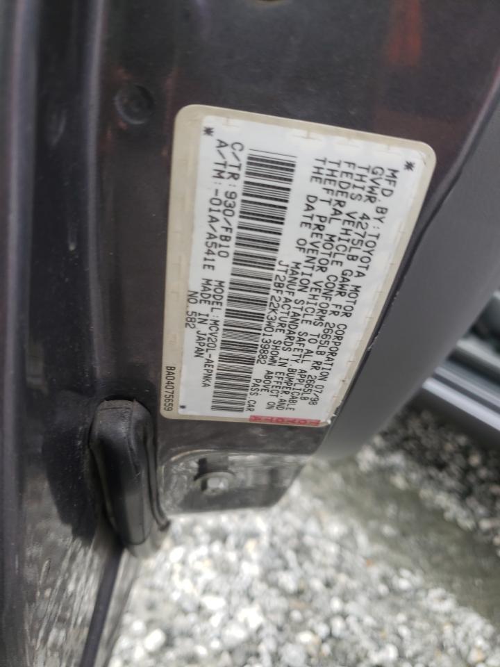 Photo 10 from auction – 1998 TOYOTA CAMRY CE with VIN JT2BF22K3W0139882