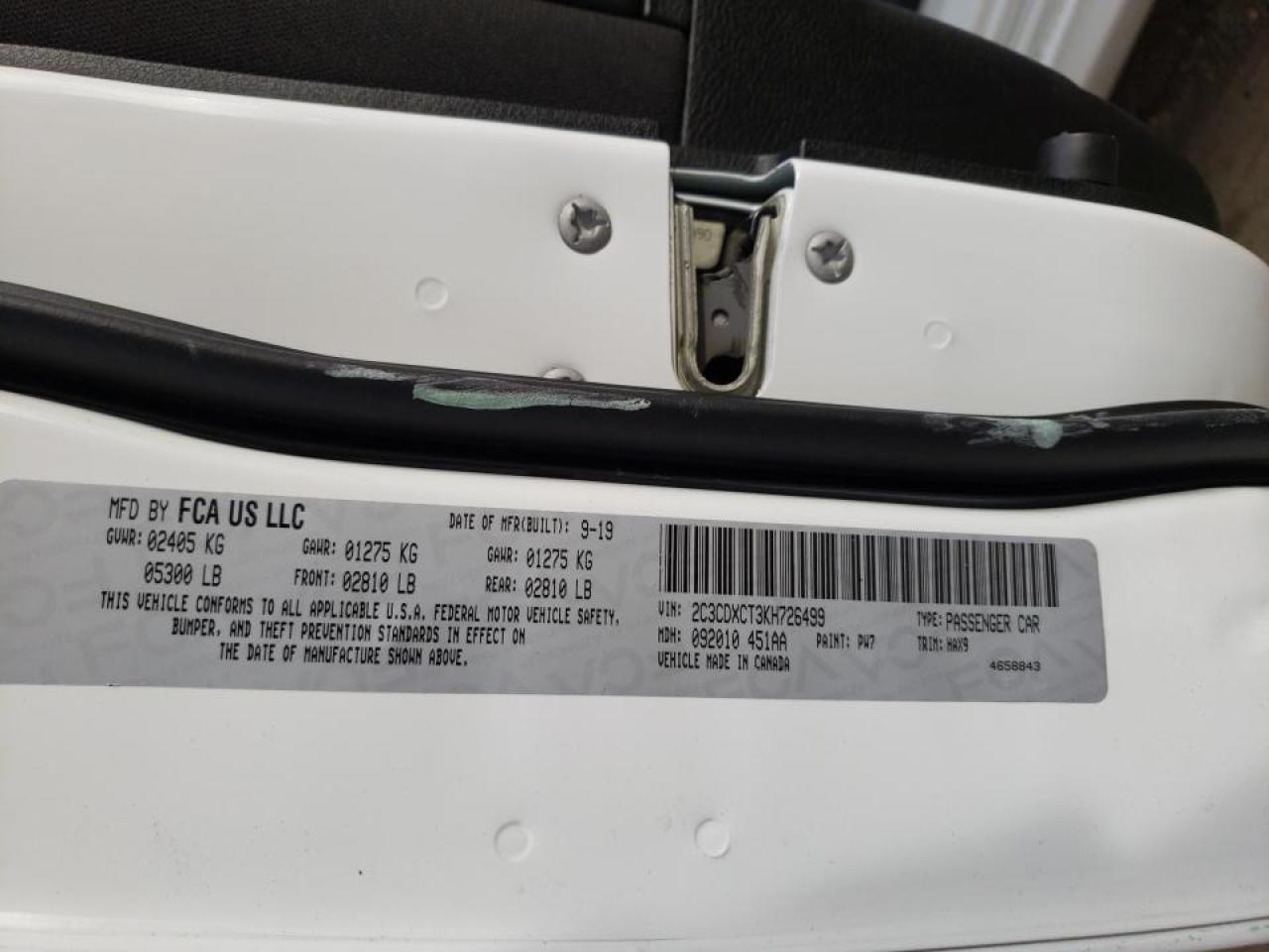Photo 10 from auction – 2019 DODGE CHARGER R/ with VIN 2C3CDXCT3KH726499
