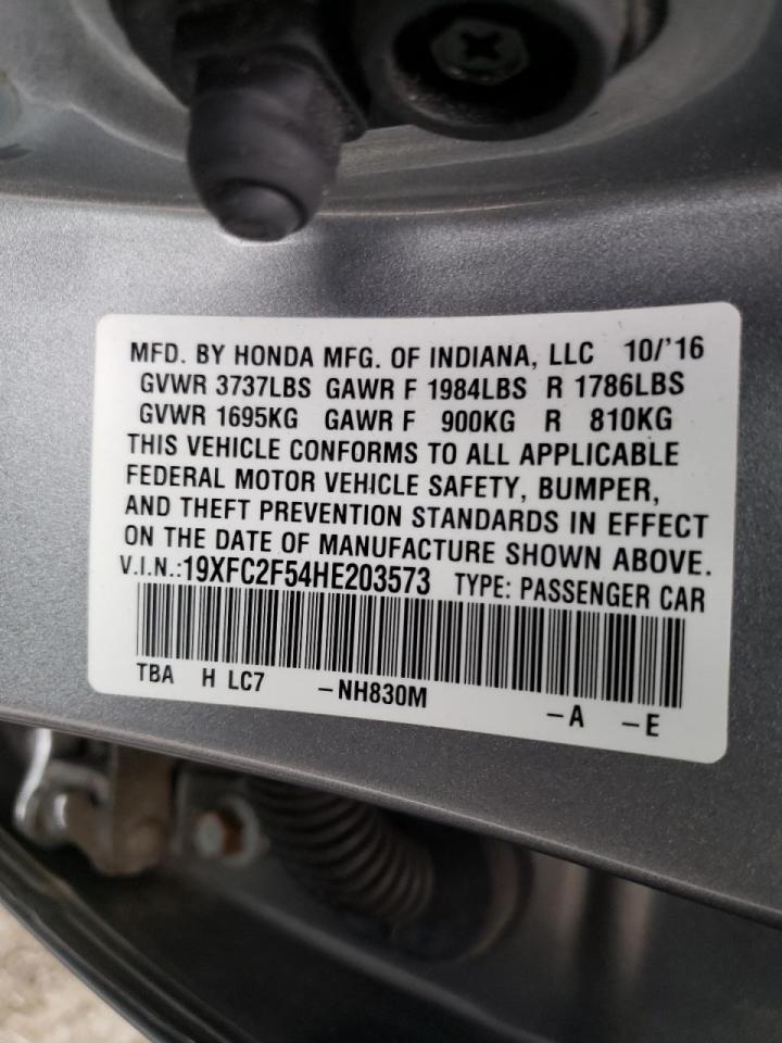 Photo 10 from auction – 2017 HONDA CIVIC LX with VIN 19XFC2F54HE203573