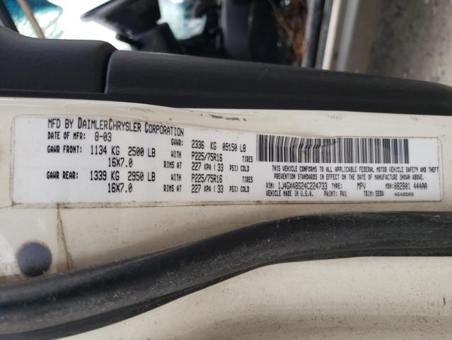Photo 10 from auction – 2004 JEEP GRAND CHER with VIN 1J4GX48S24C224733