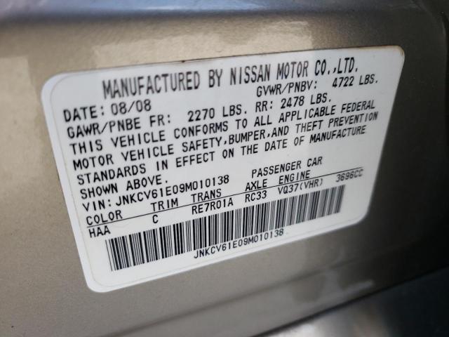 Photo 10 from auction – 2009 INFINITI G37 BASE with VIN JNKCV61E09M010138
