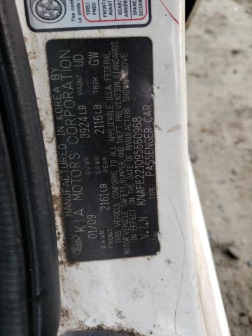 Photo 10 from auction – 2009 KIA SPECTRA EX with VIN KNAFE221095660968
