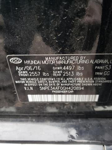 Photo 10 from auction – 2016 HYUNDAI SONATA SPO with VIN 5NPE34AF0GH420894
