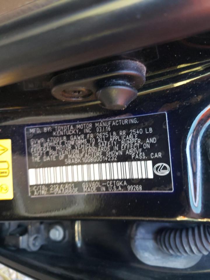 Photo 10 from auction – 2016 LEXUS ES 350 with VIN 58ABK1GG8GU014232
