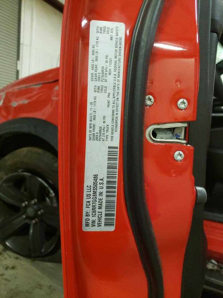 Photo 10 from auction – 2021 RAM 1500 CLASS with VIN 1C6RR7GG8MS505486