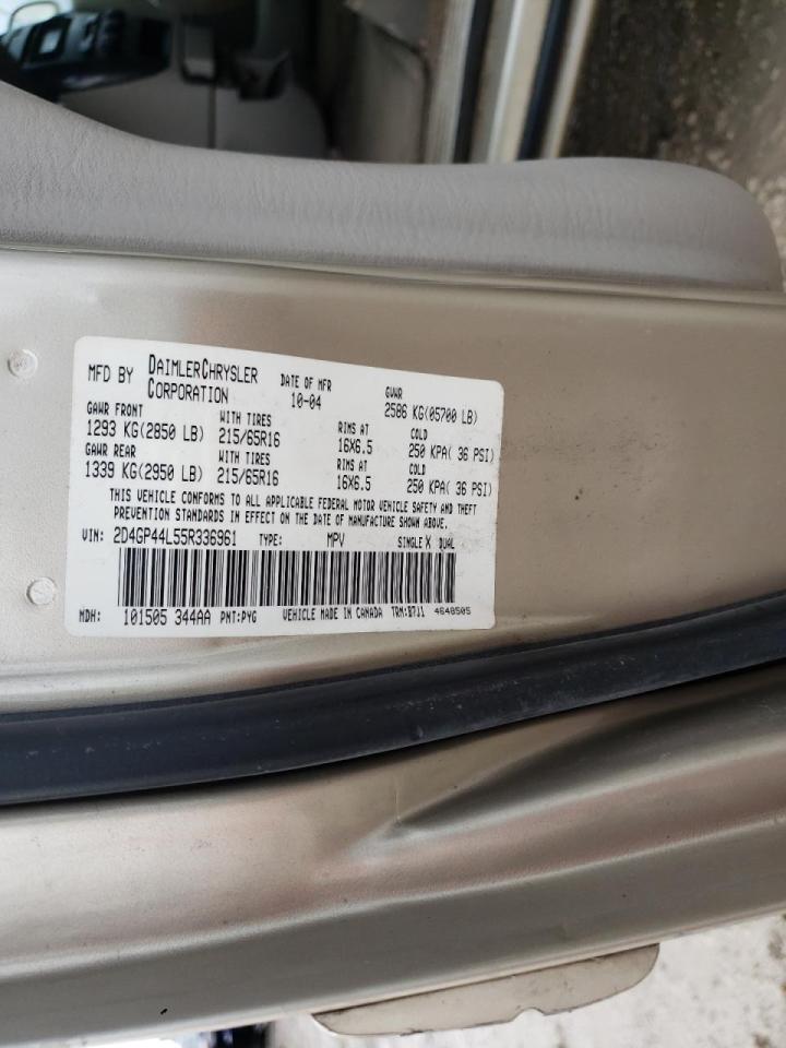 Photo 10 from auction – 2005 DODGE GRAND CARA with VIN 2D4GP44L55R336961