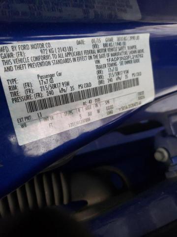 Photo 10 from auction – 2015 FORD FOCUS TITA with VIN 1FADP3N22FL216762