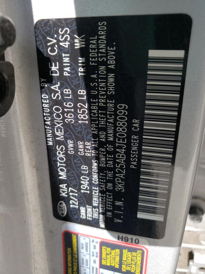 Photo 10 from auction – 2018 KIA RIO LX with VIN 3KPA25AB4JE088099