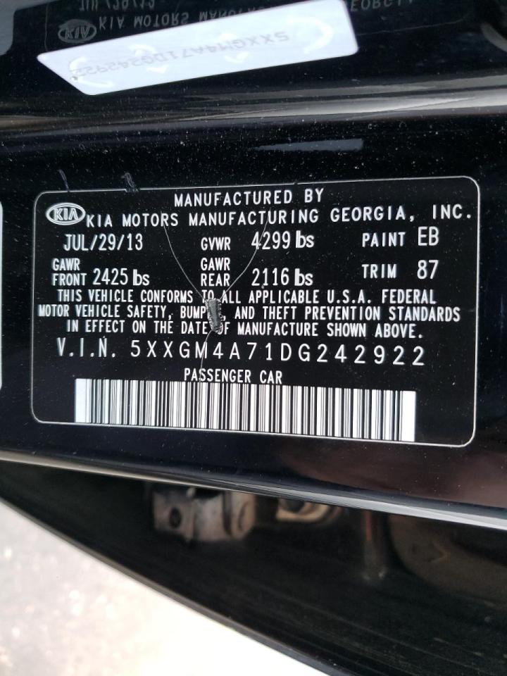 Photo 10 from auction – 2013 KIA OPTIMA LX with VIN 5XXGM4A71DG242922