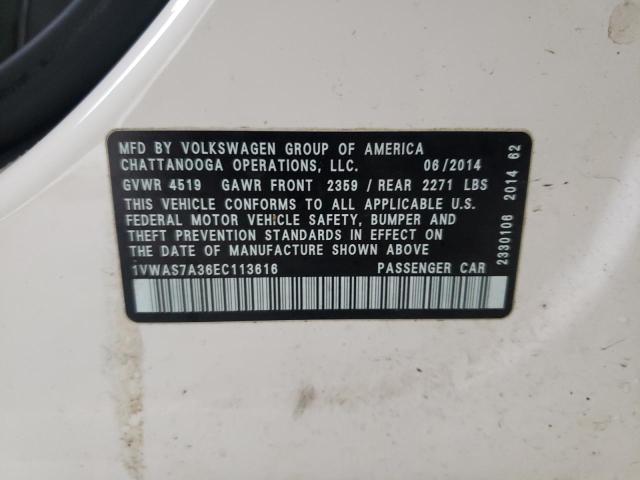 Photo 10 from auction – 2014 VOLKSWAGEN PASSAT S with VIN 1VWAS7A36EC113616