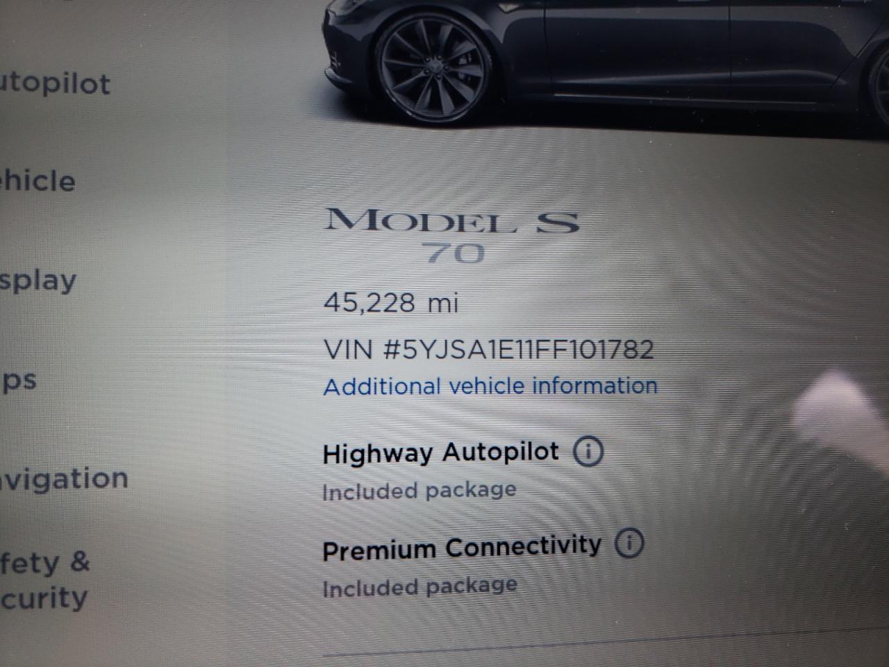 Photo 8 from auction – 2015 TSMR MODEL S with VIN 5YJSA1E11FF101782
