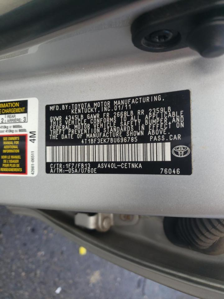 Foto 10 de la subasta – 2011 TOYOTA CAMRY BASE con VIN 4T1BF3EK7BU696785