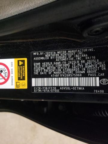 Photo 10 from auction – 2016 TOYOTA CAMRY LE with VIN 4T4BF1FK2GR575968