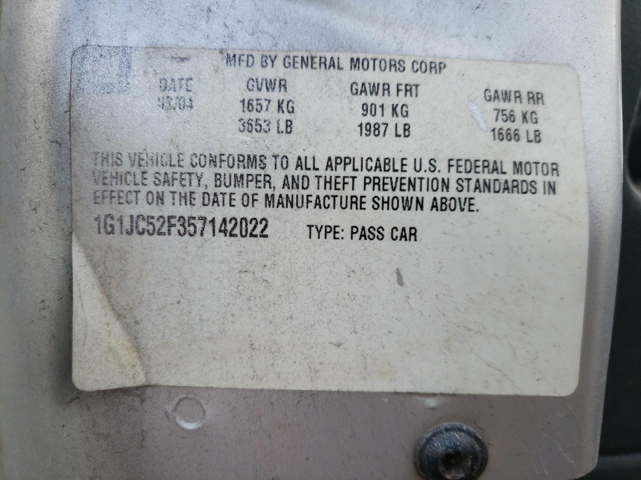 Photo 10 from auction – 1996 CHEVROLET CAVALIER with VIN 1G1JC52F357142022