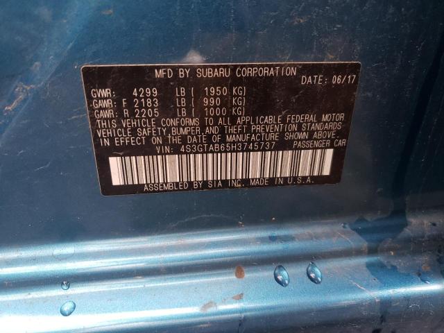 Photo 10 from auction – 2017 SUBARU IMPREZA PR with VIN 4S3GTAB65H3745737