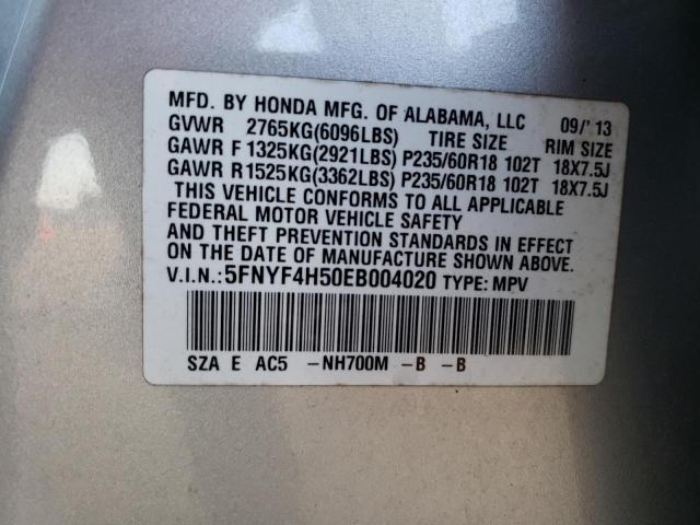 Photo 10 from auction – 2014 HONDA PILOT EXL with VIN 5FNYF4H50EB004020