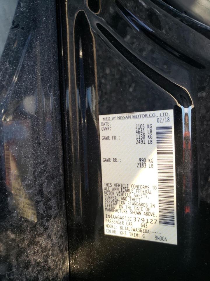 Photo 10 from auction – 2018 NISSAN MAXIMA 3.5 with VIN 1N4AA6AP1JC379127
