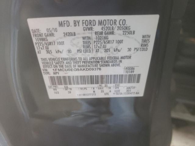 Photo 10 from auction – 2010 FORD ESCAPE LIM with VIN 1FMCU0EG9AKD09376