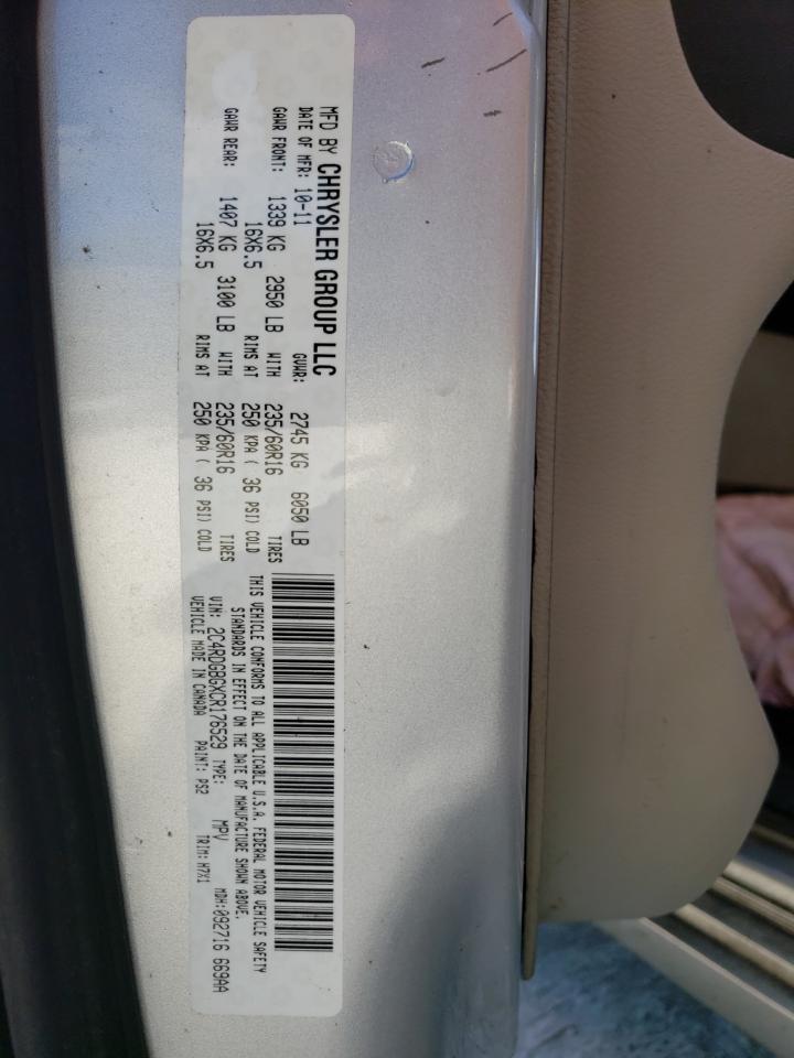 Photo 10 from auction – 2012 DODGE GRAND CARA with VIN 2C4RDGBGXCR176529