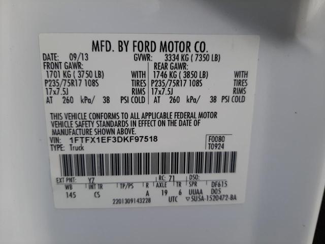 Photo 10 from auction – 2013 FORD F150 SUPER with VIN 1FTFX1EF3DKF97518