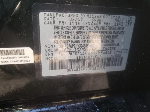 Photo 10 from auction – 2017 NISSAN SENTRA S with VIN 3N1AB7AP7HY324358