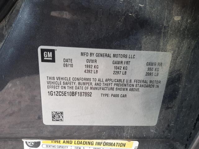 Photo 10 from auction – 2011 CHEVROLET MALIBU 1LT with VIN 1G1ZC5E10BF187892