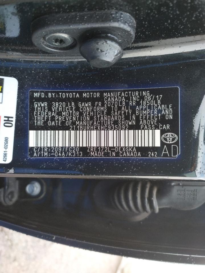 صورة رقم 10 من المزاد - 2017 TOYOTA COROLLA L مع VIN 2T1BURHEXHC935092