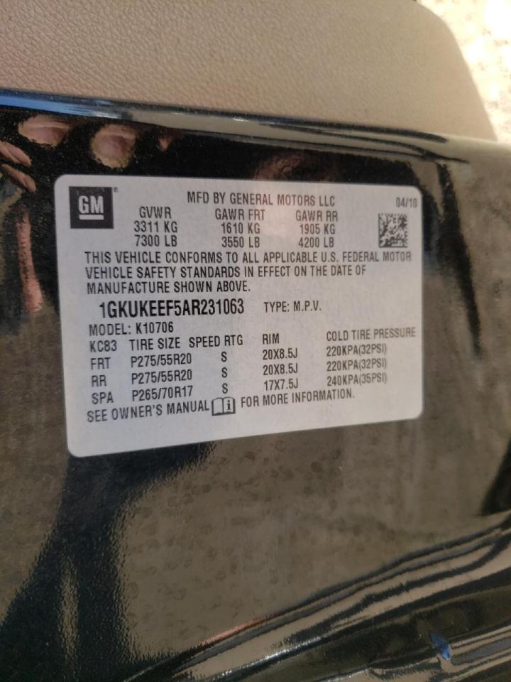 Photo 10 from auction – 2010 GMC YUKON DENA with VIN 1GKUKEEF5AR231063