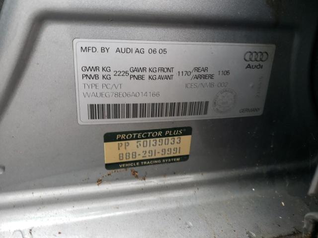 Photo 10 from auction – 2006 AUDI A4 with VIN WAUEG78E06A014166
