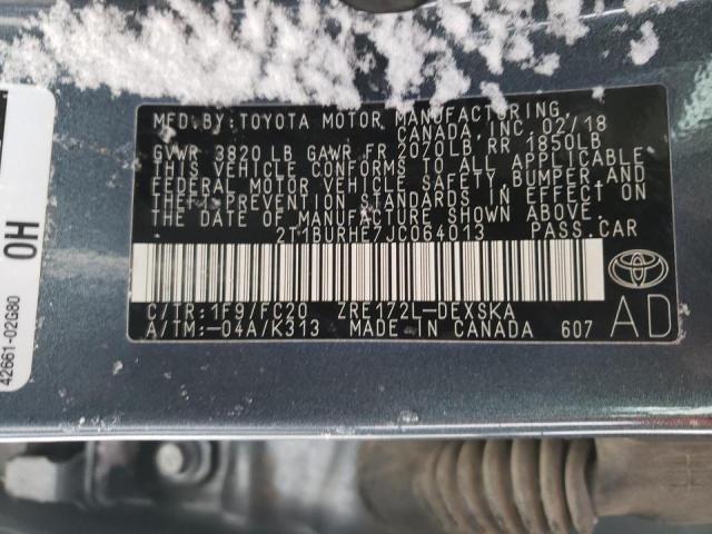 Photo 10 from auction – 2018 TOYOTA COROLLA L with VIN 2T1BURHE7JC064013