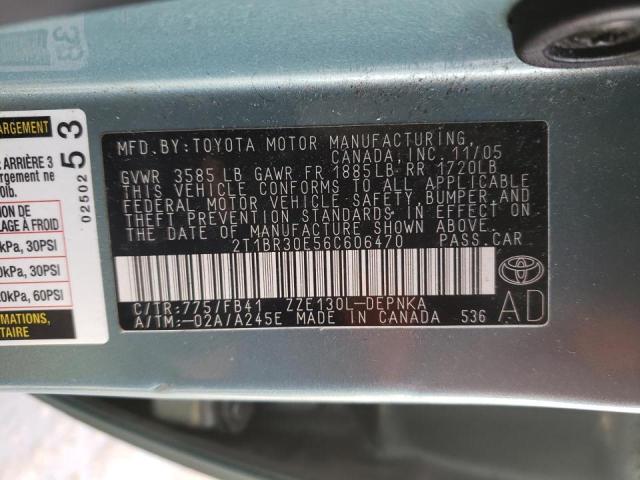 Photo 10 from auction – 2006 TOYOTA COROLLA CE with VIN 2T1BR30E56C606470