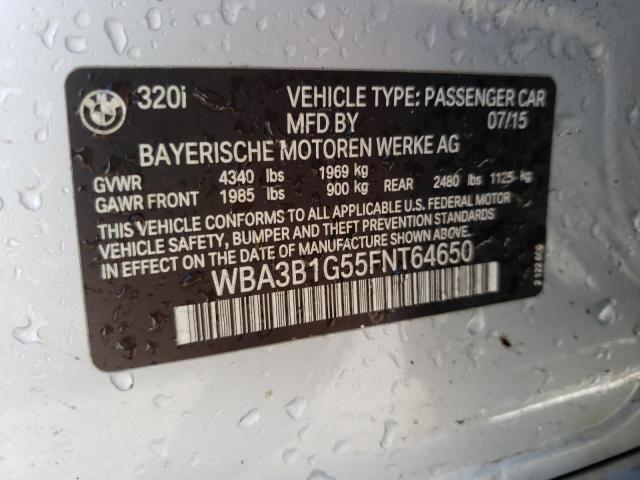 Photo 10 from auction – 2015 BMW 320 I with VIN WBA3B1G55FNT64650
