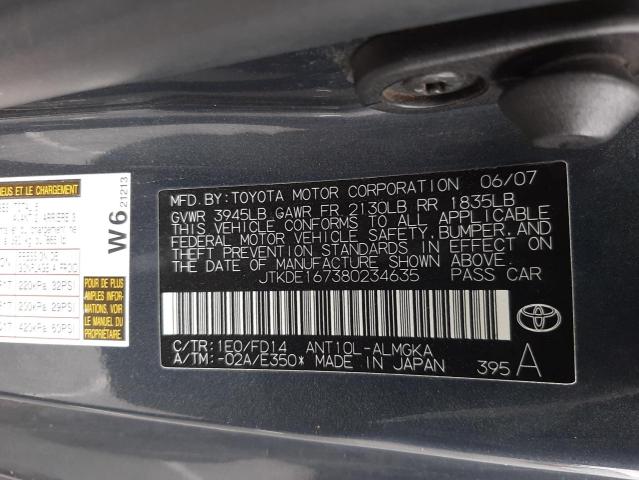Photo 10 from auction – 2008 TOYOTA SCION TC with VIN JTKDE167380234635