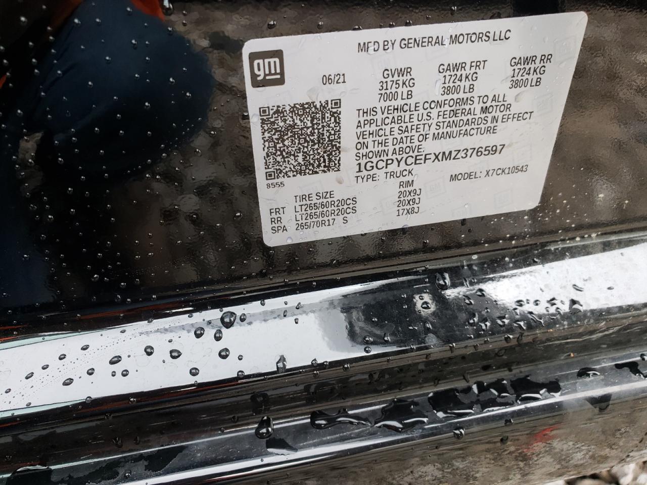 Photo 10 from auction – 2021 CHEVROLET SILVERADO with VIN 1GCPYCEFXMZ376597