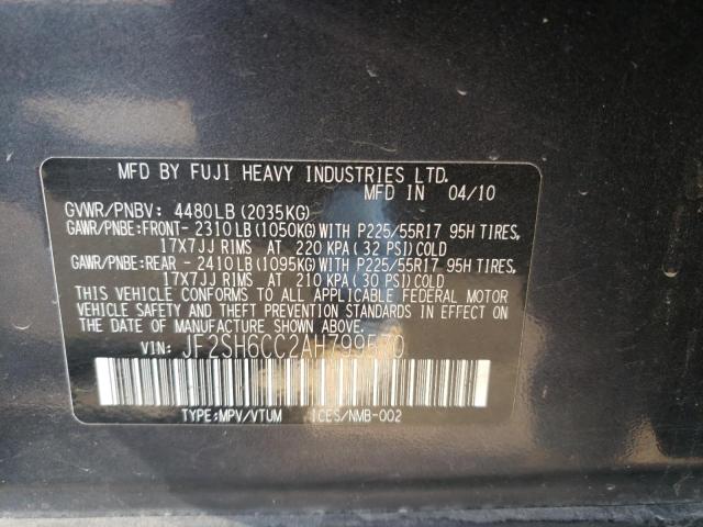 Photo 10 from auction – 2010 SUBARU FORESTER 2 with VIN JF2SH6CC2AH799570