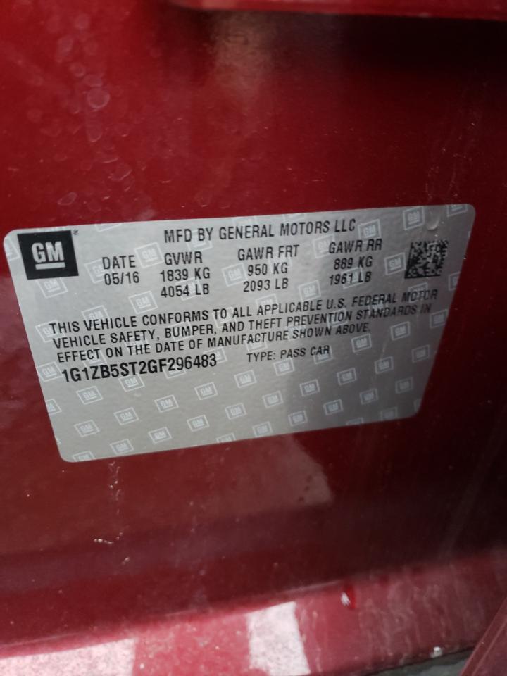 Photo 10 from auction – 2016 CHEVROLET MALIBU LS with VIN 1G1ZB5ST2GF296483
