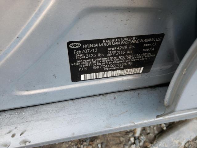 Photo 10 from auction – 2012 HYUNDAI SONATA SE with VIN 5NPEC4AC0CH469190
