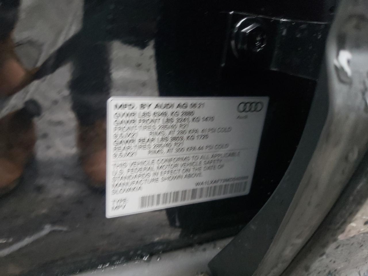 Photo 10 from auction – 2021 AUDI Q7 PREMIUM with VIN WA1LXAF73MD040889
