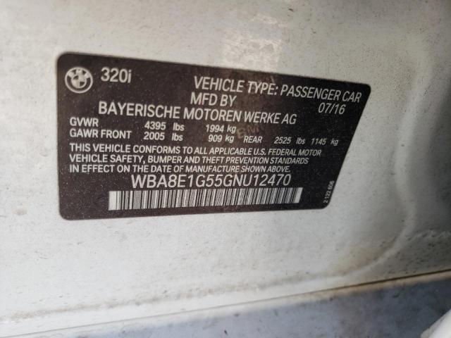 Photo 10 from auction – 2016 BMW 320 I with VIN WBA8E1G55GNU12470